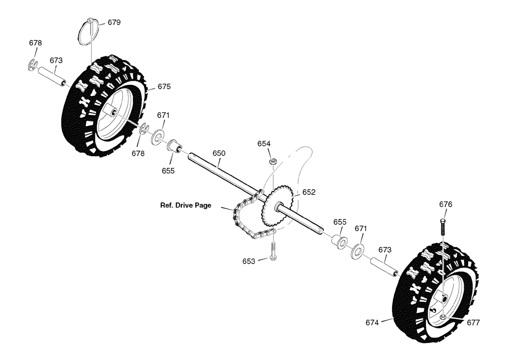Wheels (1741941) Diagram and Parts List for 1695731 2009 Briggs and Stratton Snow Blower